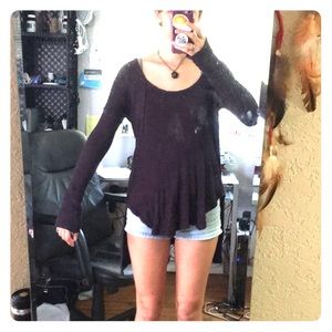 Long sleeve hi low sweater